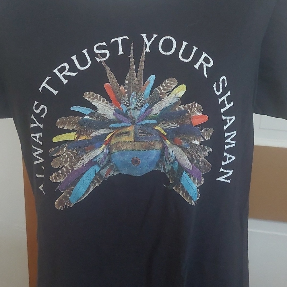 Black Graphic Tee with Colorful Design #0419K - Picture 2 of 4